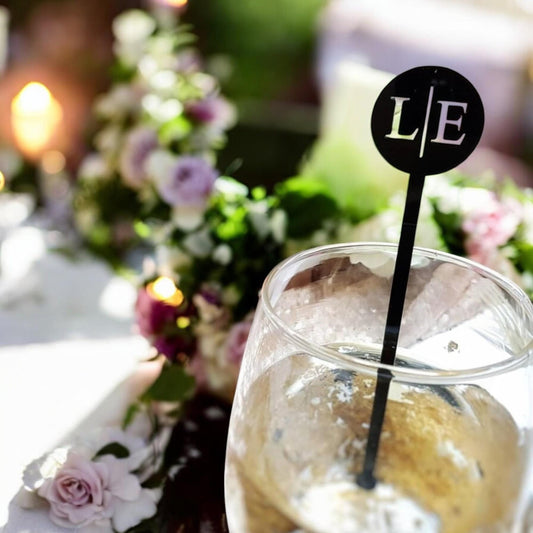 Customized Wedding Initial Drink stirrers, Personalized Drink sticks, Anniversary Drink Stirrers, Couple Initial Stirrers, Wedding Decor