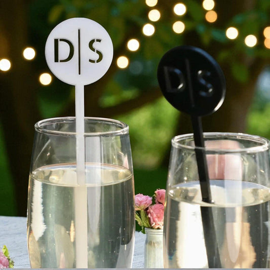 Customized Wedding Initial Drink stirrers, Personalized Drink sticks, Anniversary Drink Stirrers, Couple Initial Stirrers, Wedding Decor